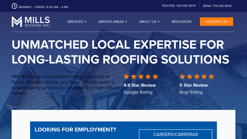Roof Repair in Tahoe, Truckee & Reno | Mills Roofing, Inc.