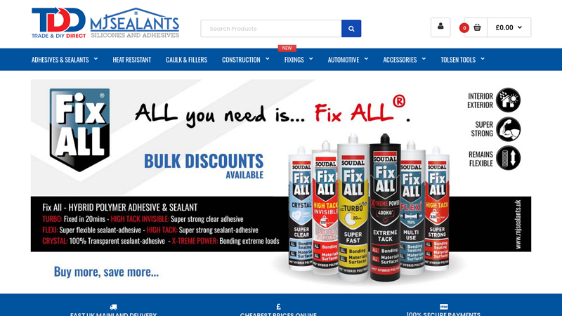 Silicone Sealants, Expanding Foam, Adhesives | MJ Sealants