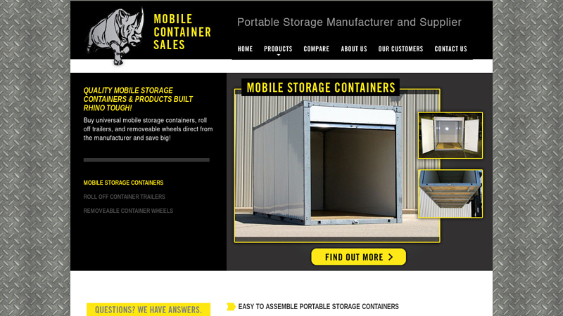 Buy mobile storage containers| portable storage containers | storage bins| roll off trailers - Mobile Container Sales