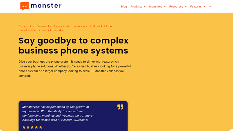 MonsterVoIP - Say goodbye to complex business phone systems