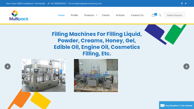 Filling Machines India - Liquid/Powder/Paste/Oil/Water Filling Machine - Multipack Machinery Company