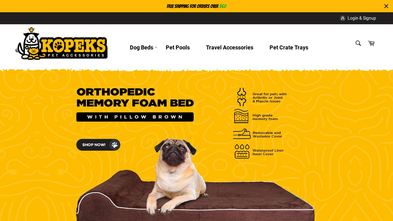 Kopeks - Orthopedic Memory Foam Dog Beds & More...