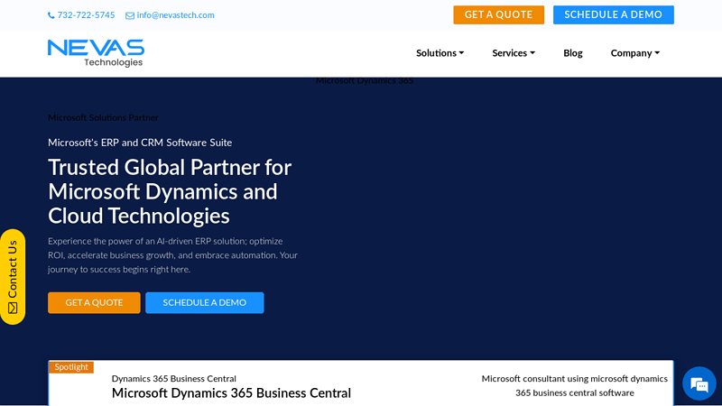 Microsoft Dynamics Partner | ERP & CRM Solution - Nevas Technologies