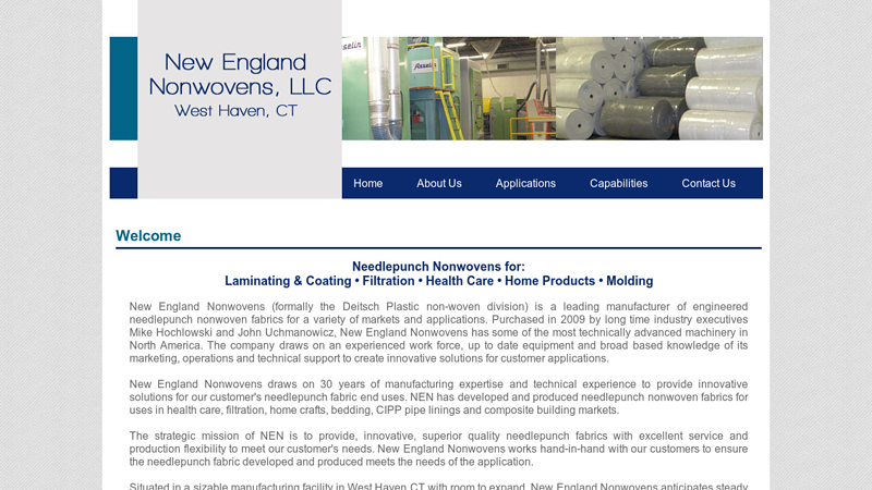 New England Nonwovens, LLC - Needlepunch Nonwovens for Laminating & Coating, Filtration, Health Care, Home Products, Molding