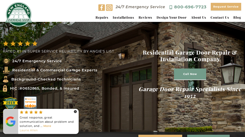 Garage Door Installation, Openers & Repair - New England Overhead Door, Inc.