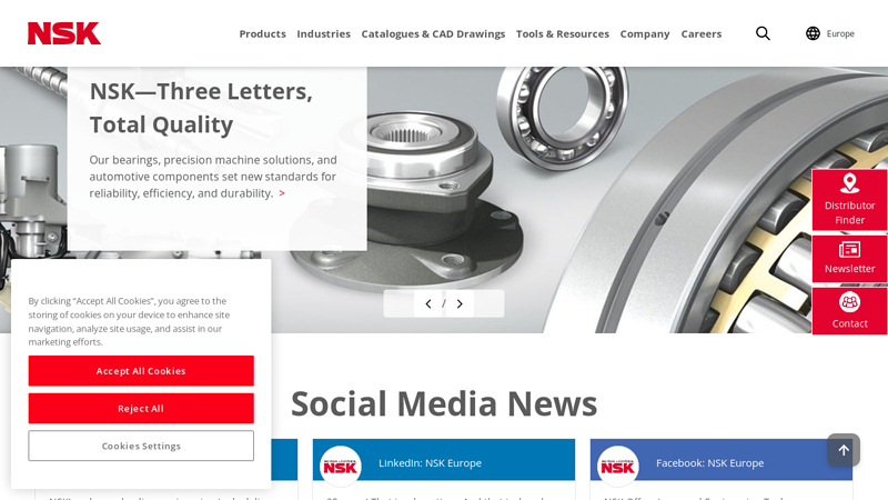 Ball Bearing and Roller Bearing Manufacturers | NSK Europe