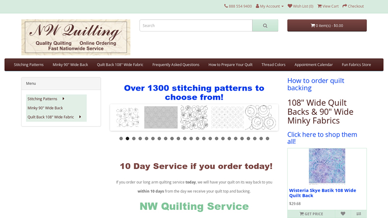 Longarm Quilting Service, NW Quilting serving quilters nationwide