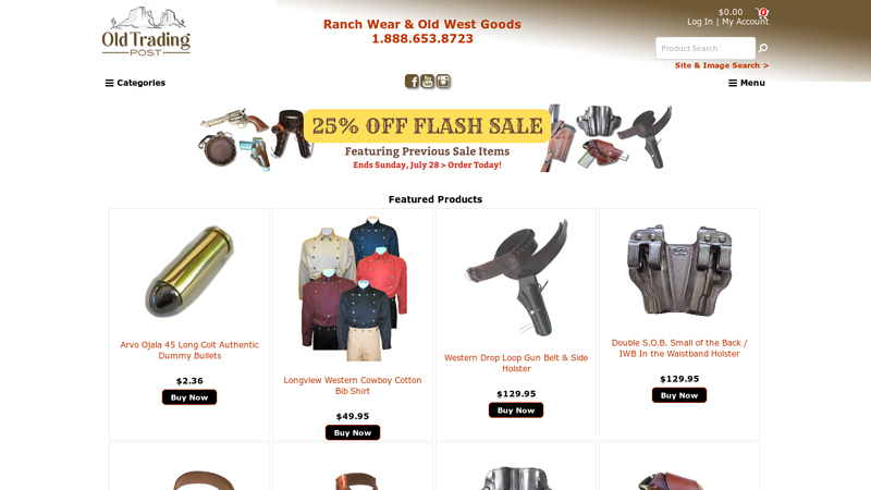 Old Trading Post - Oldtradingpost.com the finest in Western Leather Products Old West Gun Leather, Western Gun Leather, Buckskin Apparel, Western Wear, Cowboy Clothing and Accessories, OldTradingPost.com Old Trading Western Store specializes in Old West and Modern Gun Leather, Western Wear, Cowboy Clothing, Boots, Hats, Gun Leather, Leather Canteens etc.