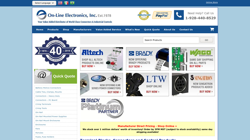 On-Line Electronics > Terminal Blocks : Terminal Block Connectors, Electrical Terminal Block, WAGO Terminal Blocks, Terminal Block’ onclick=”window.open(‘http://www.onlineelec.com’, ‘_blank’)” style=’cursor:pointer;’></p>
<p>On-Line Electronics > Terminal Blocks : Terminal Block Connectors, Electrical Terminal Block, WAGO Terminal Blocks, Terminal Block is a leading manufacturer company specializing in On-Line Electronics, Inc. is a specialty-stocking distributor of electro-mechanical connectors, terminals and accessories. We offer value-added design, production, stocking and delivery solutions..</p>
<p>Located in China, On-Line Electronics > Terminal Blocks : Terminal Block Connectors, Electrical Terminal Block, WAGO Terminal Blocks, Terminal Block has built a reputation for providing top-quality products to its customers. With a focus on innovation and customer satisfaction, they offer a wide range of solutions tailored to meet specific</p>

	
	<div class="blog-share text-center"><div class="is-divider medium"></div><div class="social-icons share-icons share-row relative" ></div></div></div>



        <nav role="navigation" id="nav-below" class="navigation-post">
	<div class="flex-row next-prev-nav bt bb">
		<div class="flex-col flex-grow nav-prev text-left">
			    <div class="nav-previous"><a href="https://www.mfgpro.tech/ex-meaning-manufacturers/" rel="prev"><span class="hide-for-small"><i class="icon-angle-left" ></i></span> Top ex meaning Manufacturers in the world</a></div>
		</div>
		<div class="flex-col flex-grow nav-next text-right">
			    <div class="nav-next"><a href="https://www.mfgpro.tech/electronic-lock-manufacturers/" rel="next">Top electronic lock Manufacturers in the world <span class="hide-for-small"><i class="icon-angle-right" ></i></span></a></div>		</div>
	</div>

	    </nav>

    	</div>
</article>



<div class="html-before-comments mb"></div>
<div id="comments" class="comments-area">

	
	
	
	
</div>
	</div>
	<div class="post-sidebar large-3 col">
				<div id="secondary" class="widget-area " role="complementary">
		<aside id="woocommerce_product_categories-5" class="widget woocommerce widget_product_categories"><span class="widget-title "><span>Products Categories</span></span><div class="is-divider small"></div><ul class="product-categories"><li class="cat-item cat-item-31"><a href="https://www.mfgpro.tech/product-category/manufacturing/">Manufacturing</a></li>
</ul></aside><aside id="text-10" class="widget widget_text"><span class="widget-title "><span>Contact Us</span></span><div class="is-divider small"></div>			<div class="textwidget">		<div data-elementor-type="page" data-elementor-id="1223" class="elementor elementor-1223" data-elementor-post-type="elementor_library">
						<section class="elementor-section elementor-top-section elementor-element elementor-element-4cfc8338 elementor-section-boxed elementor-section-height-default elementor-section-height-default" data-id="4cfc8338" data-element_type="section">
						<div class="elementor-container elementor-column-gap-default">
					<div class="elementor-column elementor-col-100 elementor-top-column elementor-element elementor-element-3e93b17e" data-id="3e93b17e" data-element_type="column">
			<div class="elementor-widget-wrap elementor-element-populated">
						<div class="elementor-element elementor-element-2b47fa00 elementor-button-align-stretch elementor-widget elementor-widget-form" data-id="2b47fa00" data-element_type="widget" data-settings="{"step_next_label":"Next","step_previous_label":"Previous","button_width":"100","step_type":"number_text","step_icon_shape":"circle"}" data-widget_type="form.default">
				<div class="elementor-widget-container">
					<form class="elementor-form" method="post" name="New Form">
			<input type="hidden" name="post_id" value="1223"/>
			<input type="hidden" name="form_id" value="2b47fa00"/>
			<input type="hidden" name="referer_title" value="Top 10 electronic locks Manufacturers Company in the world" />

							<input type="hidden" name="queried_id" value="44145"/>
			
			<div class="elementor-form-fields-wrapper elementor-labels-above">
								<div class="elementor-field-type-text elementor-field-group elementor-column elementor-field-group-name elementor-col-100">
												<label for="form-field-name" class="elementor-field-label">
								Name							</label>
														<input size="1" type="text" name="form_fields[name]" id="form-field-name" class="elementor-field elementor-size-sm  elementor-field-textual" placeholder="Name">
											</div>
								<div class="elementor-field-type-email elementor-field-group elementor-column elementor-field-group-email elementor-col-100 elementor-field-required">
												<label for="form-field-email" class="elementor-field-label">
								Email							</label>
														<input size="1" type="email" name="form_fields[email]" id="form-field-email" class="elementor-field elementor-size-sm  elementor-field-textual" placeholder="Email" required="required" aria-required="true">
											</div>
								<div class="elementor-field-type-textarea elementor-field-group elementor-column elementor-field-group-message elementor-col-100">
												<label for="form-field-message" class="elementor-field-label">
								Message							</label>
						<textarea class="elementor-field-textual elementor-field  elementor-size-sm" name="form_fields[message]" id="form-field-message" rows="4" placeholder="Message"></textarea>				</div>
								<div class="elementor-field-group elementor-column elementor-field-type-submit elementor-col-100 e-form__buttons">
					<button type="submit" class="elementor-button elementor-size-sm">
						<span >
															<span class=" elementor-button-icon">
																										</span>
																						<span class="elementor-button-text">Send</span>
													</span>
					</button>
				</div>
			</div>
		</form>
				</div>
				</div>
					</div>
		</div>
					</div>
		</section>
				</div>
		
</div>
		</aside>
		<aside id="recent-posts-2" class="widget widget_recent_entries">
		<span class="widget-title "><span>Manufacturing Blog</span></span><div class="is-divider small"></div>
		<ul>
											<li>
					<a href="https://www.mfgpro.tech/transformer-manufacturer-in-canada/">Top transformer manufacturer in canada Manufacturers in the world</a>
									</li>
											<li>
					<a href="https://www.mfgpro.tech/lithium-battery-manufacturer-in-china/">Top lithium battery manufacturer in china Manufacturers in the world</a>
									</li>
											<li>
					<a href="https://www.mfgpro.tech/custom-harness-manufacturer/">Top custom harness Manufacturers in the world</a>
									</li>
											<li>
					<a href="https://www.mfgpro.tech/cnc-manufacturer-usa/">Top cnc manufacturer usa Manufacturers in the world</a>
									</li>
											<li>
					<a href="https://www.mfgpro.tech/automotive-wire-manufacturer/">Top automotive wire Manufacturers in the world</a>
									</li>
											<li>
					<a href="https://www.mfgpro.tech/rf-cable-assembly-manufacturer/">Top rf cable assembly Manufacturers in the world</a>
									</li>
											<li>
					<a href="https://www.mfgpro.tech/low-voltage-cable-supplier/">Top low voltage cable supplier Manufacturers in the world</a>
									</li>
											<li>
					<a href="https://www.mfgpro.tech/mold-manufacturer-in-china/">Top mold manufacturer in china Manufacturers in the world</a>
									</li>
											<li>
					<a href="https://www.mfgpro.tech/distribution-transformer-supplier/">Top distribution transformer supplier Manufacturers in the world</a>
									</li>
											<li>
					<a href="https://www.mfgpro.tech/cable-drag-chain-supplier/">Top cable drag chain supplier Manufacturers in the world</a>
									</li>
					</ul>

		</aside></div>
			</div>
</div>

</div>

<div class="ekit-template-content-markup ekit-template-content-footer ekit-template-content-theme-support">
		<div data-elementor-type="wp-post" data-elementor-id="4080" class="elementor elementor-4080" data-elementor-post-type="elementskit_template">
				<div class="elementor-element elementor-element-78cca2ce e-con-full e-flex e-con e-parent" data-id="78cca2ce" data-element_type="container" data-settings="{"background_background":"classic"}">
		<div class="elementor-element elementor-element-3b4ab897 e-flex e-con-boxed e-con e-child" data-id="3b4ab897" data-element_type="container">
					<div class="e-con-inner">
		<div class="elementor-element elementor-element-59146052 e-con-full e-flex e-con e-child" data-id="59146052" data-element_type="container">
				<div class="elementor-element elementor-element-209956bd elementor-widget elementor-widget-image" data-id="209956bd" data-element_type="widget" data-widget_type="image.default">
				<div class="elementor-widget-container">
													<img width="490" height="76" src="https://www.mfgpro.tech/wp-content/uploads/2023/10/chinamachpro_logo.png" class="attachment-full size-full wp-image-1730" alt="" srcset="https://www.mfgpro.tech/wp-content/uploads/2023/10/chinamachpro_logo.png 490w, https://www.mfgpro.tech/wp-content/uploads/2023/10/chinamachpro_logo-300x47.png 300w" sizes="(max-width: 490px) 100vw, 490px" />													</div>
				</div>
				<div class="elementor-element elementor-element-3335d913 elementor-widget elementor-widget-text-editor" data-id="3335d913" data-element_type="widget" data-widget_type="text-editor.default">
				<div class="elementor-widget-container">
							<p>If you require packaging machine for your product, YingFengMachinery should be your primary option. Please send us your detailed specifications and obtain an immediate quotation.</p>						</div>
				</div>
		<div class="elementor-element elementor-element-1c6b37c6 e-flex e-con-boxed e-con e-child" data-id="1c6b37c6" data-element_type="container">
					<div class="e-con-inner">
					</div>
				</div>
				</div>
		<div class="elementor-element elementor-element-2278dcaf e-con-full e-flex e-con e-child" data-id="2278dcaf" data-element_type="container">
				<div class="elementor-element elementor-element-224361e3 elementor-widget elementor-widget-heading" data-id="224361e3" data-element_type="widget" data-widget_type="heading.default">
				<div class="elementor-widget-container">
			<h2 class="elementor-heading-title elementor-size-default">Products List</h2>		</div>
				</div>
				<div class="elementor-element elementor-element-1e4e90e elementor-nav-menu--dropdown-tablet elementor-nav-menu__text-align-aside elementor-nav-menu--toggle elementor-nav-menu--burger elementor-widget elementor-widget-nav-menu" data-id="1e4e90e" data-element_type="widget" data-settings="{"layout":"vertical","submenu_icon":{"value":"<i class=\"fas fa-caret-down\"><\/i>","library":"fa-solid"},"toggle":"burger"}" data-widget_type="nav-menu.default">
				<div class="elementor-widget-container">
						<nav class="elementor-nav-menu--main elementor-nav-menu__container elementor-nav-menu--layout-vertical e--pointer-underline e--animation-fade">
				<ul id="menu-1-1e4e90e" class="elementor-nav-menu sm-vertical"><li class="menu-item menu-item-type-post_type menu-item-object-page menu-item-34799"><a href="https://www.mfgpro.tech/products/" class="elementor-item">Products</a></li>
<li class="menu-item menu-item-type-post_type menu-item-object-page menu-item-home menu-item-34798"><a href="https://www.mfgpro.tech/" class="elementor-item">Blog</a></li>
<li class="menu-item menu-item-type-post_type menu-item-object-page menu-item-67"><a href="https://www.mfgpro.tech/contact/" class="elementor-item">Contact</a></li>
</ul>			</nav>
					<div class="elementor-menu-toggle" role="button" tabindex="0" aria-label="Menu Toggle" aria-expanded="false">
			<i aria-hidden="true" role="presentation" class="elementor-menu-toggle__icon--open eicon-menu-bar"></i><i aria-hidden="true" role="presentation" class="elementor-menu-toggle__icon--close eicon-close"></i>			<span class="elementor-screen-only">Menu</span>
		</div>
					<nav class="elementor-nav-menu--dropdown elementor-nav-menu__container" aria-hidden="true">
				<ul id="menu-2-1e4e90e" class="elementor-nav-menu sm-vertical"><li class="menu-item menu-item-type-post_type menu-item-object-page menu-item-34799"><a href="https://www.mfgpro.tech/products/" class="elementor-item" tabindex="-1">Products</a></li>
<li class="menu-item menu-item-type-post_type menu-item-object-page menu-item-home menu-item-34798"><a href="https://www.mfgpro.tech/" class="elementor-item" tabindex="-1">Blog</a></li>
<li class="menu-item menu-item-type-post_type menu-item-object-page menu-item-67"><a href="https://www.mfgpro.tech/contact/" class="elementor-item" tabindex="-1">Contact</a></li>
</ul>			</nav>
				</div>
				</div>
				</div>
		<div class="elementor-element elementor-element-28c4a952 e-con-full e-flex e-con e-child" data-id="28c4a952" data-element_type="container">
				<div class="elementor-element elementor-element-5f238bf3 elementor-widget elementor-widget-heading" data-id="5f238bf3" data-element_type="widget" data-widget_type="heading.default">
				<div class="elementor-widget-container">
			<h2 class="elementor-heading-title elementor-size-default">Industries Application</h2>		</div>
				</div>
				<div class="elementor-element elementor-element-6c8152a elementor-nav-menu--dropdown-tablet elementor-nav-menu__text-align-aside elementor-nav-menu--toggle elementor-nav-menu--burger elementor-widget elementor-widget-nav-menu" data-id="6c8152a" data-element_type="widget" data-settings="{"layout":"vertical","submenu_icon":{"value":"<i class=\"fas fa-caret-down\"><\/i>","library":"fa-solid"},"toggle":"burger"}" data-widget_type="nav-menu.default">
				<div class="elementor-widget-container">
						<nav class="elementor-nav-menu--main elementor-nav-menu__container elementor-nav-menu--layout-vertical e--pointer-underline e--animation-fade">
				<ul id="menu-1-6c8152a" class="elementor-nav-menu sm-vertical"><li class="menu-item menu-item-type-post_type menu-item-object-page menu-item-34799"><a href="https://www.mfgpro.tech/products/" class="elementor-item">Products</a></li>
<li class="menu-item menu-item-type-post_type menu-item-object-page menu-item-home menu-item-34798"><a href="https://www.mfgpro.tech/" class="elementor-item">Blog</a></li>
<li class="menu-item menu-item-type-post_type menu-item-object-page menu-item-67"><a href="https://www.mfgpro.tech/contact/" class="elementor-item">Contact</a></li>
</ul>			</nav>
					<div class="elementor-menu-toggle" role="button" tabindex="0" aria-label="Menu Toggle" aria-expanded="false">
			<i aria-hidden="true" role="presentation" class="elementor-menu-toggle__icon--open eicon-menu-bar"></i><i aria-hidden="true" role="presentation" class="elementor-menu-toggle__icon--close eicon-close"></i>			<span class="elementor-screen-only">Menu</span>
		</div>
					<nav class="elementor-nav-menu--dropdown elementor-nav-menu__container" aria-hidden="true">
				<ul id="menu-2-6c8152a" class="elementor-nav-menu sm-vertical"><li class="menu-item menu-item-type-post_type menu-item-object-page menu-item-34799"><a href="https://www.mfgpro.tech/products/" class="elementor-item" tabindex="-1">Products</a></li>
<li class="menu-item menu-item-type-post_type menu-item-object-page menu-item-home menu-item-34798"><a href="https://www.mfgpro.tech/" class="elementor-item" tabindex="-1">Blog</a></li>
<li class="menu-item menu-item-type-post_type menu-item-object-page menu-item-67"><a href="https://www.mfgpro.tech/contact/" class="elementor-item" tabindex="-1">Contact</a></li>
</ul>			</nav>
				</div>
				</div>
				</div>
		<div class="elementor-element elementor-element-589ed96 e-con-full e-flex e-con e-child" data-id="589ed96" data-element_type="container">
				<div class="elementor-element elementor-element-1307a24b elementor-widget elementor-widget-heading" data-id="1307a24b" data-element_type="widget" data-widget_type="heading.default">
				<div class="elementor-widget-container">
			<h2 class="elementor-heading-title elementor-size-default">Contact</h2>		</div>
				</div>
				<div class="elementor-element elementor-element-719d1bf9 elementor-icon-list--layout-traditional elementor-list-item-link-full_width elementor-widget elementor-widget-icon-list" data-id="719d1bf9" data-element_type="widget" data-widget_type="icon-list.default">
				<div class="elementor-widget-container">
					<ul class="elementor-icon-list-items">
							<li class="elementor-icon-list-item">
											<span class="elementor-icon-list-icon">
							<i aria-hidden="true" class="fab fa-whatsapp"></i>						</span>
										<span class="elementor-icon-list-text">Whatsapp +86 15951276160</span>
									</li>
								<li class="elementor-icon-list-item">
											<span class="elementor-icon-list-icon">
							<i aria-hidden="true" class="icon icon-phone-call"></i>						</span>
										<span class="elementor-icon-list-text">Mobile +86 15951276160</span>
									</li>
								<li class="elementor-icon-list-item">
											<span class="elementor-icon-list-icon">
							<i aria-hidden="true" class="icon icon-envelope2"></i>						</span>
										<span class="elementor-icon-list-text">support@YingFengMachinery.com</span>
									</li>
								<li class="elementor-icon-list-item">
											<span class="elementor-icon-list-icon">
							<i aria-hidden="true" class="icon icon-map-marker1"></i>						</span>
										<span class="elementor-icon-list-text">Wuxi,Jiangsu,China</span>
									</li>
						</ul>
				</div>
				</div>
				<div class="elementor-element elementor-element-7205b2 elementor-icon-list--layout-inline elementor-list-item-link-full_width elementor-widget elementor-widget-icon-list" data-id="7205b2" data-element_type="widget" data-widget_type="icon-list.default">
				<div class="elementor-widget-container">
					<ul class="elementor-icon-list-items elementor-inline-items">
							<li class="elementor-icon-list-item elementor-inline-item">
										<span class="elementor-icon-list-text">Follow Us by</span>
									</li>
								<li class="elementor-icon-list-item elementor-inline-item">
											<span class="elementor-icon-list-icon">
							<i aria-hidden="true" class="fab fa-facebook-f"></i>						</span>
										<span class="elementor-icon-list-text"></span>
									</li>
								<li class="elementor-icon-list-item elementor-inline-item">
											<span class="elementor-icon-list-icon">
							<i aria-hidden="true" class="icon icon-linkedin"></i>						</span>
										<span class="elementor-icon-list-text"></span>
									</li>
								<li class="elementor-icon-list-item elementor-inline-item">
											<span class="elementor-icon-list-icon">
							<i aria-hidden="true" class="fab fa-youtube"></i>						</span>
										<span class="elementor-icon-list-text"></span>
									</li>
						</ul>
				</div>
				</div>
				<div class="elementor-element elementor-element-22dd8fa8 elementor-icon-list--layout-traditional elementor-list-item-link-full_width elementor-widget elementor-widget-icon-list" data-id="22dd8fa8" data-element_type="widget" data-widget_type="icon-list.default">
				<div class="elementor-widget-container">
					<ul class="elementor-icon-list-items">
							<li class="elementor-icon-list-item">
											<a href="/blog">

											<span class="elementor-icon-list-text">Blog</span>
											</a>
									</li>
						</ul>
				</div>
				</div>
				</div>
					</div>
				</div>
		<div class="elementor-element elementor-element-31097f3c e-con-full e-flex e-con e-child" data-id="31097f3c" data-element_type="container">
		<div class="elementor-element elementor-element-4e08df6e e-flex e-con-boxed e-con e-child" data-id="4e08df6e" data-element_type="container">
					<div class="e-con-inner">
				<div class="elementor-element elementor-element-9ccd992 elementor-widget elementor-widget-text-editor" data-id="9ccd992" data-element_type="widget" data-widget_type="text-editor.default">
				<div class="elementor-widget-container">
							<p>Copyright © 2024 YingFengMachinery All Rights Reserved.</p>						</div>
				</div>
					</div>
				</div>
				</div>
				</div>
				</div>
		</div>
<div id="main-menu" class="mobile-sidebar no-scrollbar mfp-hide">

	
	<div class="sidebar-menu no-scrollbar ">

		
					<ul class="nav nav-sidebar nav-vertical nav-uppercase" data-tab="1">
				<li class="header-search-form search-form html relative has-icon">
	<div class="header-search-form-wrapper">
		<div class="searchform-wrapper ux-search-box relative is-normal"><form role="search" method="get" class="searchform" action="https://www.mfgpro.tech/">
	<div class="flex-row relative">
						<div class="flex-col flex-grow">
			<label class="screen-reader-text" for="woocommerce-product-search-field-1">Search for:</label>
			<input type="search" id="woocommerce-product-search-field-1" class="search-field mb-0" placeholder="Search…" value="" name="s" />
			<input type="hidden" name="post_type" value="product" />
					</div>
		<div class="flex-col">
			<button type="submit" value="Search" class="ux-search-submit submit-button secondary button  icon mb-0" aria-label="Submit">
				<i class="icon-search" ></i>			</button>
		</div>
	</div>
	<div class="live-search-results text-left z-top"></div>
</form>
</div>	</div>
</li>
<li class="menu-item menu-item-type-post_type menu-item-object-page menu-item-34799"><a href="https://www.mfgpro.tech/products/">Products</a></li>
<li class="menu-item menu-item-type-post_type menu-item-object-page menu-item-home menu-item-34798"><a href="https://www.mfgpro.tech/">Blog</a></li>
<li class="menu-item menu-item-type-post_type menu-item-object-page menu-item-67"><a href="https://www.mfgpro.tech/contact/">Contact</a></li>
<li class="header-newsletter-item has-icon">

  <a href="#header-newsletter-signup" class="tooltip" title="Sign up for Newsletter">

    <i class="icon-envelop"></i>
    <span class="header-newsletter-title">
      Newsletter    </span>
  </a>

</li>
<li class="html header-social-icons ml-0">
	<div class="social-icons follow-icons" ><a href="http://url" target="_blank" data-label="Facebook" rel="noopener noreferrer nofollow" class="icon plain facebook tooltip" title="Follow on Facebook" aria-label="Follow on Facebook"><i class="icon-facebook" ></i></a><a href="http://url" target="_blank" rel="noopener noreferrer nofollow" data-label="Instagram" class="icon plain  instagram tooltip" title="Follow on Instagram" aria-label="Follow on Instagram"><i class="icon-instagram" ></i></a><a href="http://url" target="_blank" data-label="Twitter" rel="noopener noreferrer nofollow" class="icon plain  twitter tooltip" title="Follow on Twitter" aria-label="Follow on Twitter"><i class="icon-twitter" ></i></a><a href="mailto:your@email" data-label="E-mail" rel="nofollow" class="icon plain  email tooltip" title="Send us an email" aria-label="Send us an email"><i class="icon-envelop" ></i></a></div></li>
<li class="html custom html_topbar_right">Whatsapp 8615951276160</li>			</ul>
		
		
	</div>

	
</div>
    <div id="login-form-popup" class="lightbox-content mfp-hide">
            	<div class="woocommerce">
      		<div class="woocommerce-notices-wrapper"></div>
<div class="account-container lightbox-inner">

	
			<div class="account-login-inner">

				<h3 class="uppercase">Login</h3>

				<form class="woocommerce-form woocommerce-form-login login" method="post">

					
					<p class="woocommerce-form-row woocommerce-form-row--wide form-row form-row-wide">
						<label for="username">Username or email address <span class="required">*</span></label>
						<input type="text" class="woocommerce-Input woocommerce-Input--text input-text" name="username" id="username" autocomplete="username" value="" />					</p>
					<p class="woocommerce-form-row woocommerce-form-row--wide form-row form-row-wide">
						<label for="password">Password <span class="required">*</span></label>
						<input class="woocommerce-Input woocommerce-Input--text input-text" type="password" name="password" id="password" autocomplete="current-password" />
					</p>

					
					<p class="form-row">
						<label class="woocommerce-form__label woocommerce-form__label-for-checkbox woocommerce-form-login__rememberme">
							<input class="woocommerce-form__input woocommerce-form__input-checkbox" name="rememberme" type="checkbox" id="rememberme" value="forever" /> <span>Remember me</span>
						</label>
						<input type="hidden" id="woocommerce-login-nonce" name="woocommerce-login-nonce" value="20e7b49815" /><input type="hidden" name="_wp_http_referer" value="/electronic-locks-manufacturers/" />						<button type="submit" class="woocommerce-button button woocommerce-form-login__submit" name="login" value="Log in">Log in</button>
					</p>
					<p class="woocommerce-LostPassword lost_password">
						<a href="https://www.mfgpro.tech/wp-login.php?action=lostpassword">Lost your password?</a>
					</p>

					
				</form>
			</div>

			
</div>

		</div>
      	    </div>
  		<div data-elementor-type="popup" data-elementor-id="4052" class="elementor elementor-4052 elementor-location-popup" data-elementor-settings="{"a11y_navigation":"yes","timing":[]}" data-elementor-post-type="elementor_library">
			<div class="elementor-element elementor-element-a2898ab e-con-full homepage-pop-model e-flex e-con e-parent" data-id="a2898ab" data-element_type="container">
				<div class="elementor-element elementor-element-595f63d4 elementor-widget elementor-widget-heading" data-id="595f63d4" data-element_type="widget" data-widget_type="heading.default">
				<div class="elementor-widget-container">
			<h4 class="elementor-heading-title elementor-size-default">Send Your Inquiry Today</h4>		</div>
				</div>
				<div class="elementor-element elementor-element-2abdd565 elementor-button-align-stretch elementor-widget elementor-widget-form" data-id="2abdd565" data-element_type="widget" data-settings="{"step_next_label":"Next","step_previous_label":"Previous","button_width":"100","step_type":"number_text","step_icon_shape":"circle"}" data-widget_type="form.default">
				<div class="elementor-widget-container">
					<form class="elementor-form" method="post" name="New Form">
			<input type="hidden" name="post_id" value="4052"/>
			<input type="hidden" name="form_id" value="2abdd565"/>
			<input type="hidden" name="referer_title" value="Top 10 electronic locks Manufacturers Company in the world" />

							<input type="hidden" name="queried_id" value="44145"/>
			
			<div class="elementor-form-fields-wrapper elementor-labels-">
								<div class="elementor-field-type-text elementor-field-group elementor-column elementor-field-group-name elementor-col-100 elementor-field-required">
													<input size="1" type="text" name="form_fields[name]" id="form-field-name" class="elementor-field elementor-size-md  elementor-field-textual" placeholder="Name*" required="required" aria-required="true">
											</div>
								<div class="elementor-field-type-email elementor-field-group elementor-column elementor-field-group-email elementor-col-100 elementor-field-required">
													<input size="1" type="email" name="form_fields[email]" id="form-field-email" class="elementor-field elementor-size-md  elementor-field-textual" placeholder="Email*" required="required" aria-required="true">
											</div>
								<div class="elementor-field-type-tel elementor-field-group elementor-column elementor-field-group-field_beeb139 elementor-col-100">
							<input size="1" type="tel" name="form_fields[field_beeb139]" id="form-field-field_beeb139" class="elementor-field elementor-size-md  elementor-field-textual" placeholder="Phone" pattern="[0-9()#&+*-=.]+" title="Only numbers and phone characters (#, -, *, etc) are accepted.">

						</div>
								<div class="elementor-field-type-textarea elementor-field-group elementor-column elementor-field-group-message elementor-col-100 elementor-field-required">
					<textarea class="elementor-field-textual elementor-field  elementor-size-md" name="form_fields[message]" id="form-field-message" rows="4" placeholder="Message*" required="required" aria-required="true"></textarea>				</div>
								<div class="elementor-field-type-upload elementor-field-group elementor-column elementor-field-group-field_221ea5d elementor-col-100">
							<input type="file" name="form_fields[field_221ea5d]" id="form-field-field_221ea5d" class="elementor-field elementor-size-md  elementor-upload-field">

						</div>
								<div class="elementor-field-group elementor-column elementor-field-type-submit elementor-col-100 e-form__buttons">
					<button type="submit" class="elementor-button elementor-size-sm">
						<span >
															<span class=" elementor-button-icon">
																										</span>
																						<span class="elementor-button-text">Send</span>
													</span>
					</button>
				</div>
			</div>
		</form>
				</div>
				</div>
				</div>
				</div>
			<script type=