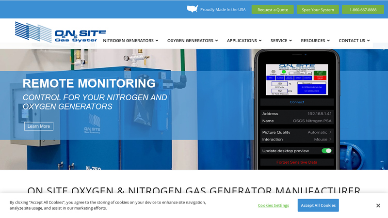 On Site Oxygen & Nitrogen Gas Generator Manufacturer | N2 Generation