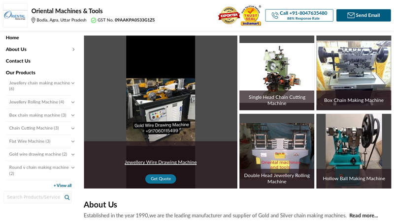 Manufacturer of Jewellery chain making machine & Jewellery Rolling Machine by Oriental Machines & Tools, Agra