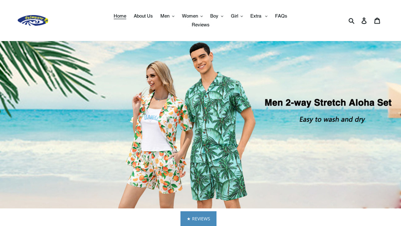 Palmwave/Hawaiian design/aloha shirtdress/cabana set/beach shorts C Yuntech