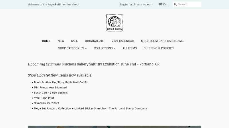 Paper Puffin Shop - Merchandise and Artwork by K.Carlson C PaperPuffin