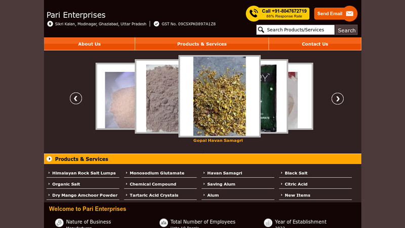 Pari Enterprises, Modinagar - Manufacturer of Himalayan Rock Salt Lumps and Monosodium Glutamate