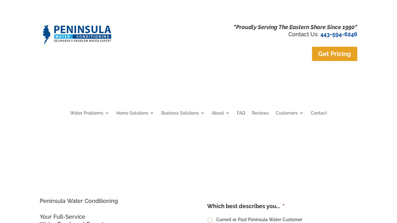 Water Treatment Company Near Me in Fruitland MD - Peninsula Water