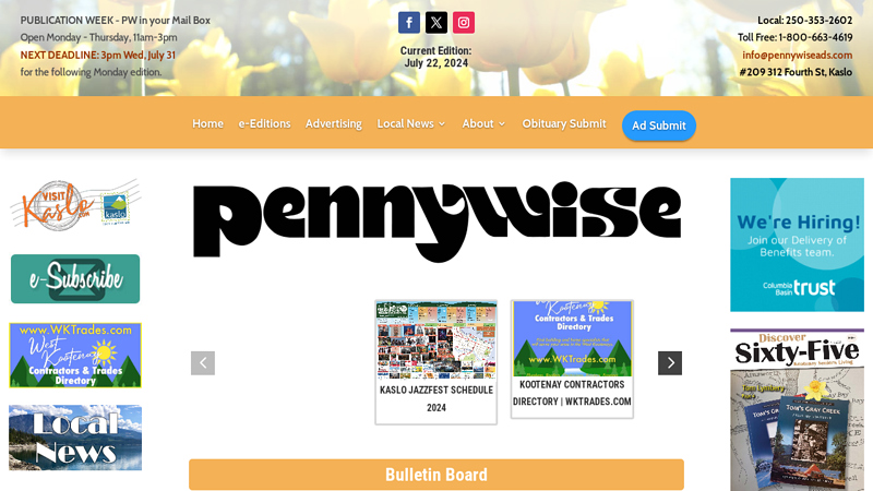 Bulletin Board - Pennywise | Classified Ads
