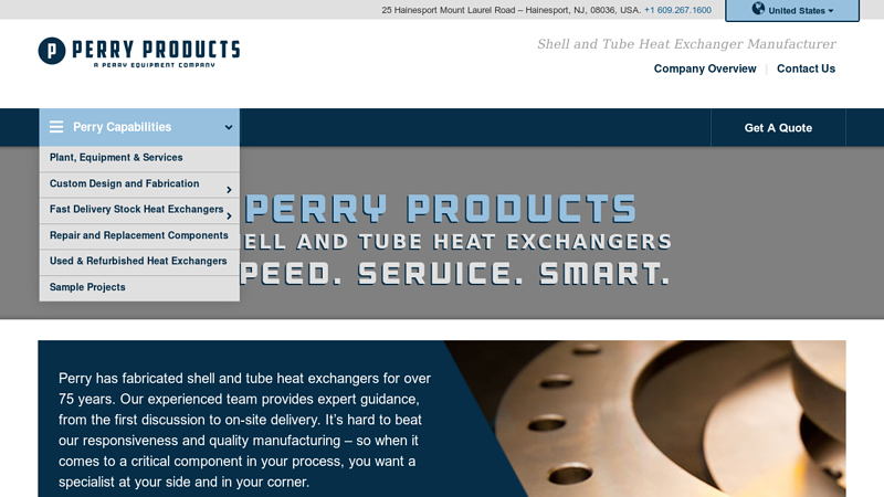 Perry Products Corporation - Shell and Tube Heat Exchanger Manufacturers