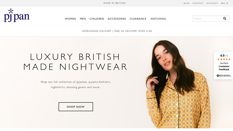 Luxury Pyjamas | UK Made | Finest Cotton & Silk Nightwear | PJ Pan