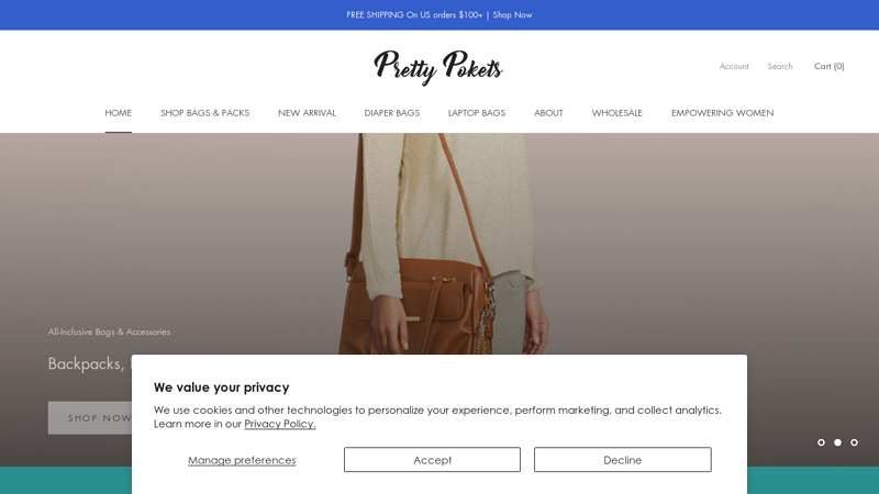 Pretty Pokets - Vegan Leather Diaper Bags, Laptop Bags,Backpacks,Totes