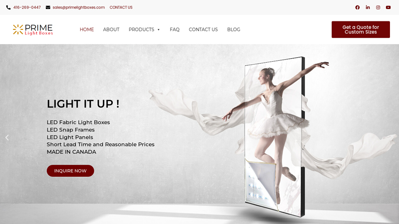 LED Light Boxes and Light Panels made by Prime Light Boxes