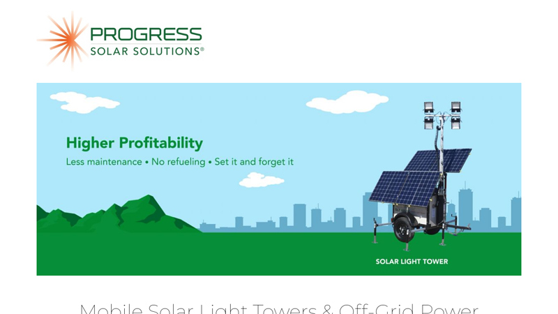 Progress Solar Solutions - Mobile Solar Light Towers