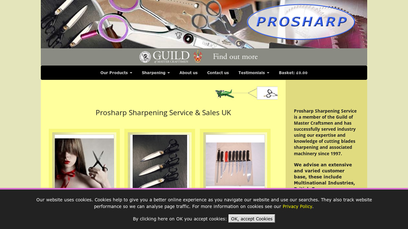 Sharpening service & Sales UK, Scissors, Saws, Knives, Tools | Prosharp Cornwall