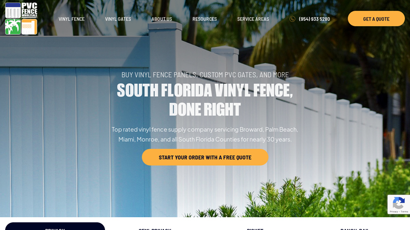 PVC Fence Wholesale: South Florida Vinyl Fence Company