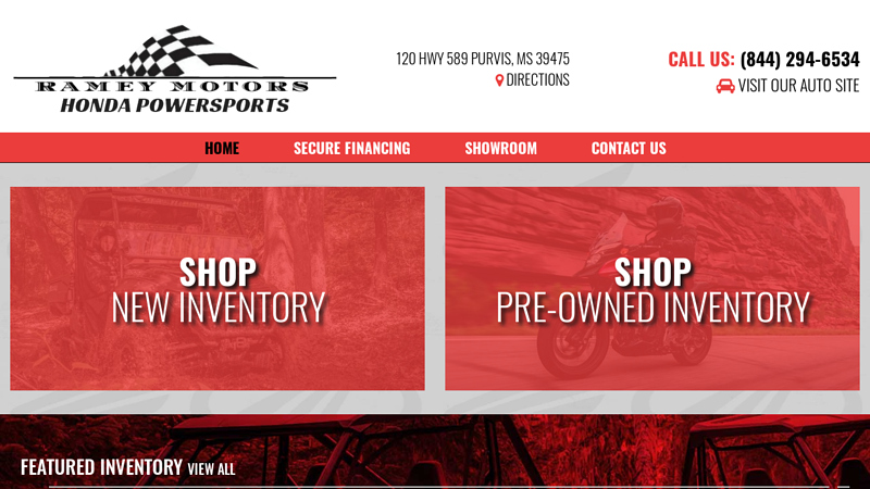 Ramey Motors Powersports, Purvis MS: Honda, Gravely, Stihl, Bush Hog, Mahindra Dealers