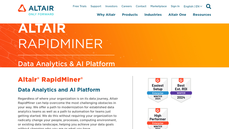 Data Analytics and AI Platform | Altair RapidMiner