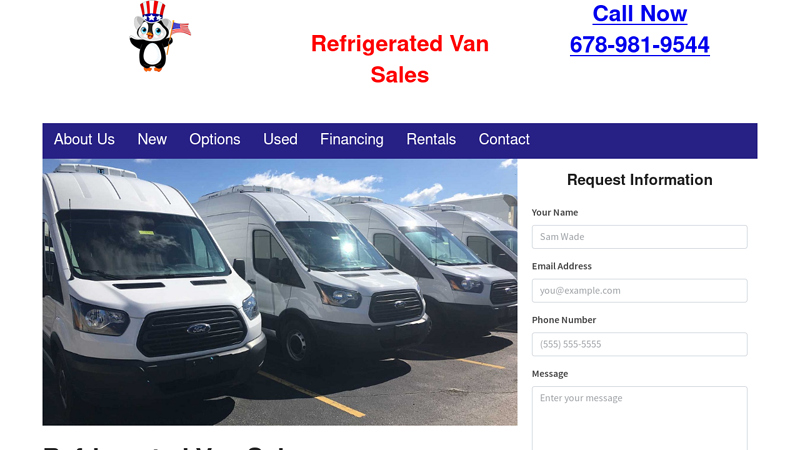 Refrigerated Van Sales sells custom and "Road-Ready" refrigerated vans.