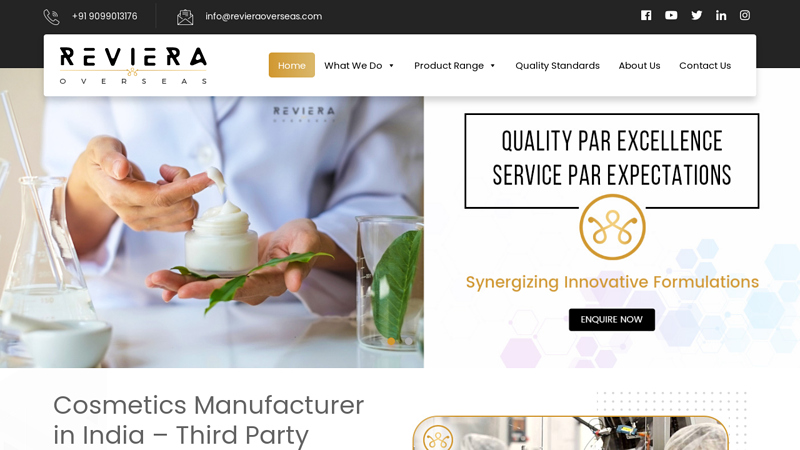 Cosmetics Manufacturer in India - Reviera Overseas
