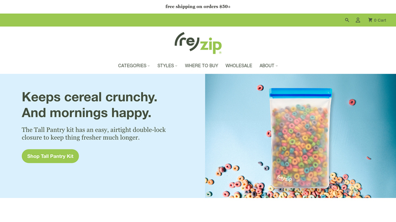 (re)zip Leakproof Reusable Snack, Sandwich & Storage Bags