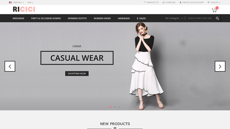 Fashion Web Store, Cheap Clothes, Gowns, Shoes and more - Ricici.com