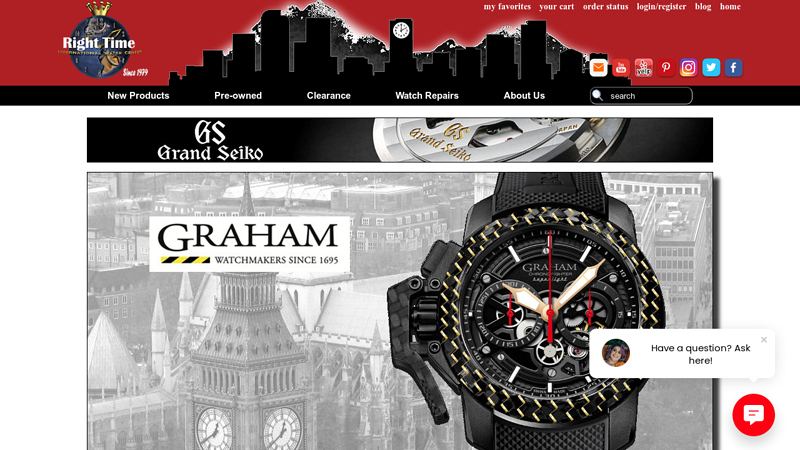 Right Time sells automatic and quartz wrist and pocket watches, watch bands, pre-owned and antique watches, service and restoration in Denver since 1979.