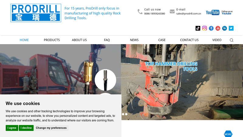 Rock drilling tools | Button bits factory | DTH hammer bits manufacturer | Tricone bits factory-Prodrill Co., Ltd