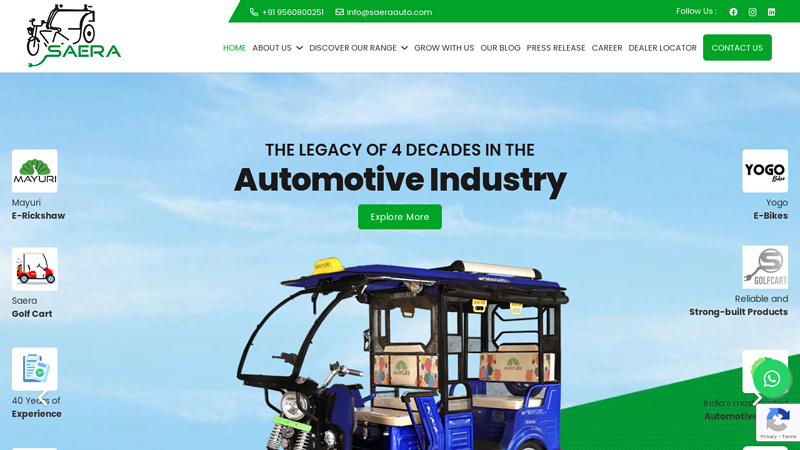 Saera Electric Auto - Best Electric Vehicle/E-Rickshaw Manufacturers in India