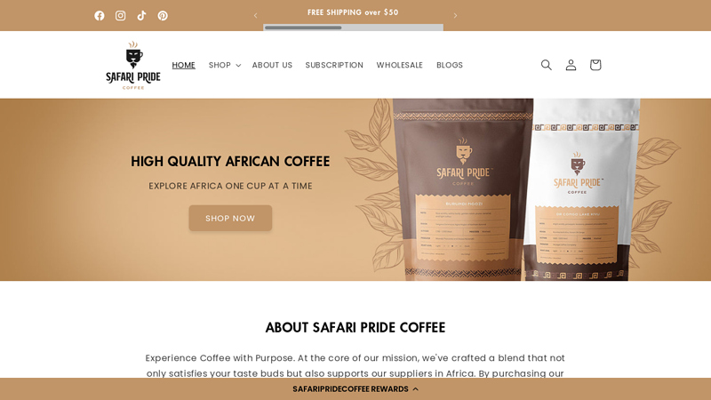Gourmet African Coffee Importer and Roaster C SafariPrideCoffee