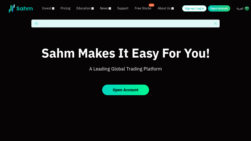 Sahm-Stock Trading : Lifetime Trade with No Commission for Saudi Market