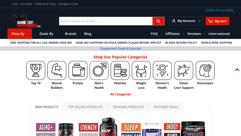 SameDaySupplements.com - Official Supplement Store | Fat Burners | Pre Workout | Vitamins