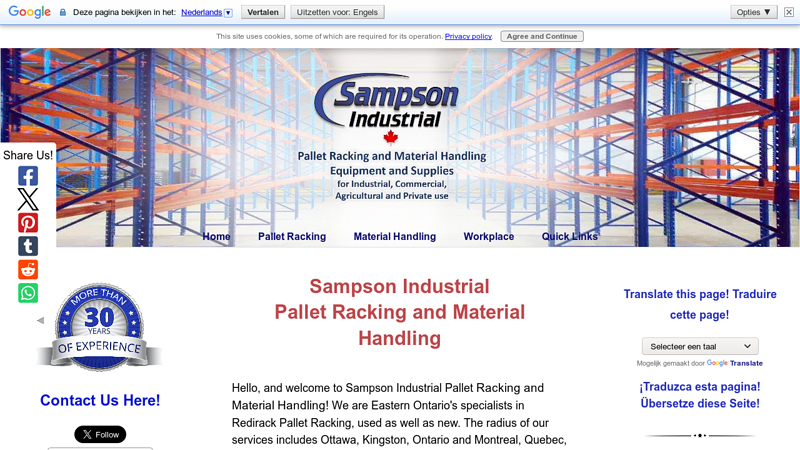 Sampson Industrial Racking and Material Handling, Ottawa, Montreal...