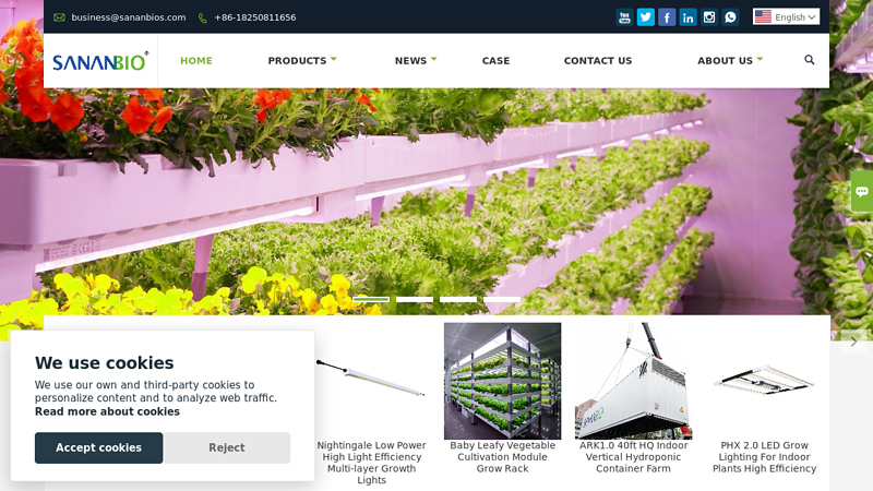 Sananbio ARK Container Farm, RADIX Hydroponic Module, Grow Tent Light Suppliers - FUJIAN SANANBIO TECHNOLOGY CO.,LTD.