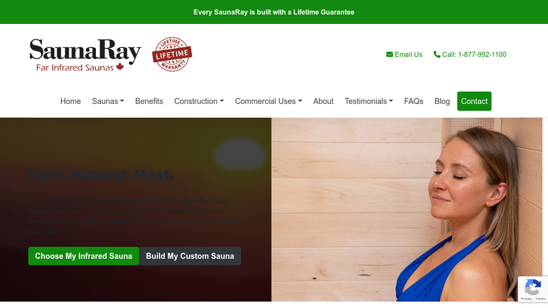 Far Infrared Sauna Canada | Toxin-Free & Lifetime Guarantee | SaunaRay