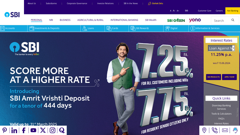 SBI - Loans, Accounts, Cards, Investment, Deposits, Net Banking - Personal Banking