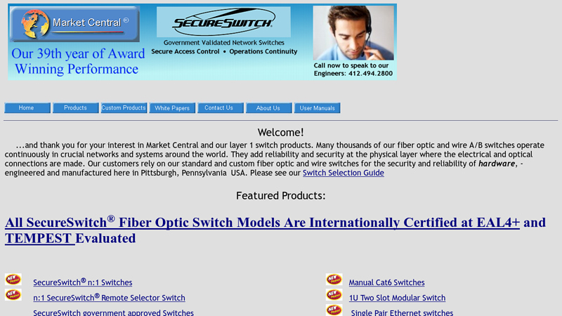 Market Central Inc. a Manufacturer of layer 1 network switches