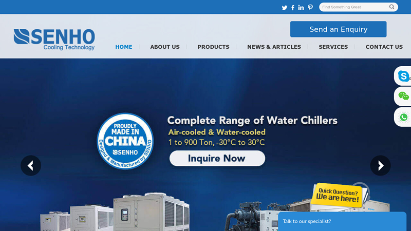 Industrial Chiller & Water Chiller Manufacturer in China | China Chiller Manufacturer | SENHO