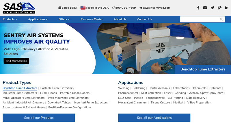 Air Filtration Systems | Fume Hoods | Sentry Air Systems