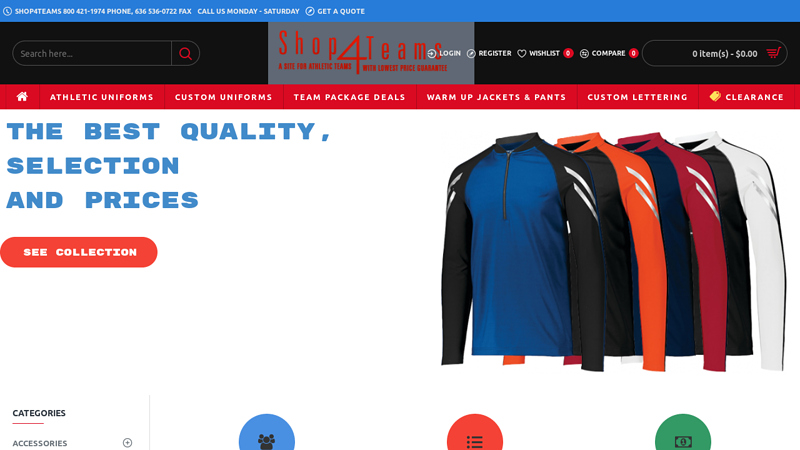 Team Warm Ups, Stock Uniforms, Custom Jersey & Sweatshirts | Shop4teams
