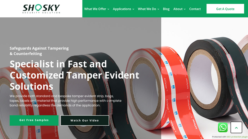 Customized Tamper Evident Products in China | Shosky