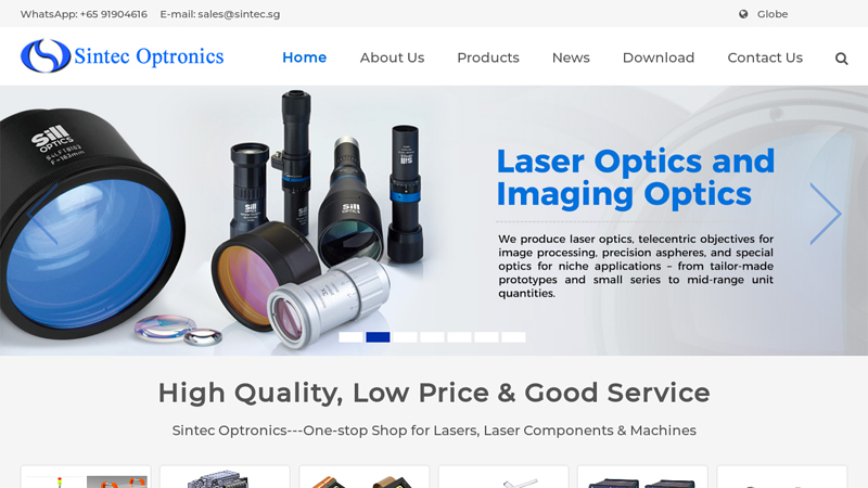 Sintec Optronics Pte Ltd-Sintec Optronics - One-stop Shop for Optics, Lasers, Machines & Parts