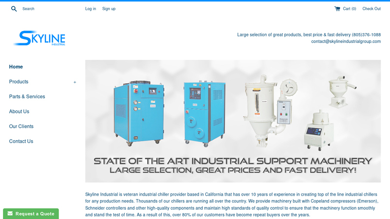 Skyline Industrial - Air Cooled Chillers 3 Ton, 5 Ton, 8 Ton, 10 Ton, C Skyline Industrial Group Inc
